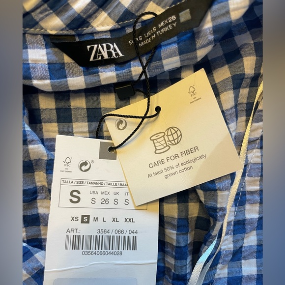 Blue and white checkered Zara dress - Picture 5 of 8
